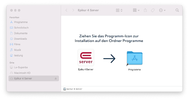 EPIKUR-Symbol in den Ordner Programme ziehen