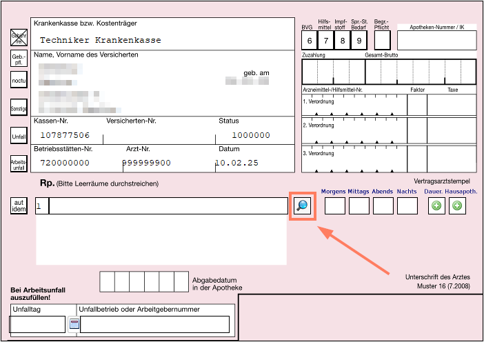 Lupensymbol in der DiGA-Vorlage