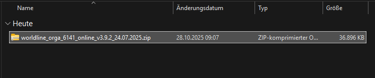 Entpacken der heruntergeladenen ZIP-Datei