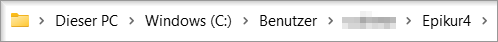 Pfad zum Epikur4-Verzeichnis unter Windows