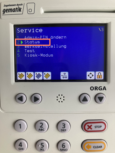 Firmware-Version im Status-Menü