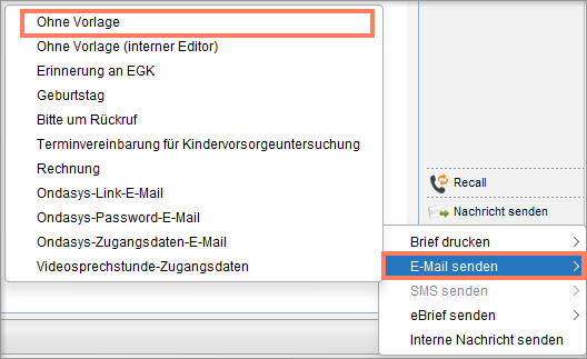 Editor des E-Mail-Programms für eine individuelle E-Mail