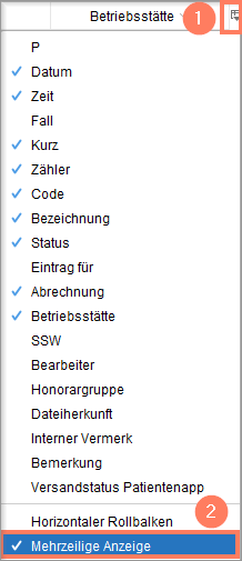 Mit der mehrzeiligen Anzeige sehen Sie den Chatverlauf direkt in der Leistungshistorie.