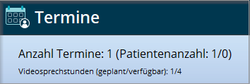 Anzeige der geplanten und verfügbaren Videosprechstunden im Terminplaner