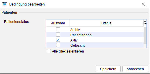 Bedingung Status Aktiv
