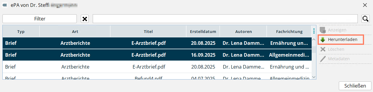 Mehrere ausgewählte Dokumente laden Sie gemeinsam herunter. Herunterladen mehrerer ausgewählter Dokumente