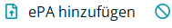 Über das Warnsymbol in der Schaltfläche ePA hinzufügen hinterlegen Sie den Widerspruch für ein Dokument. Warnsymbol im rechten Teil der Schaltfläche ePA hinzufügen