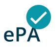 So sieht das ePA-Symbol aus, wenn eine ePA-Zugriffsberechtigung vorhanden ist. Zustand des ePA-Symbols: ePA-Zugriffsberechtigung vorhanden