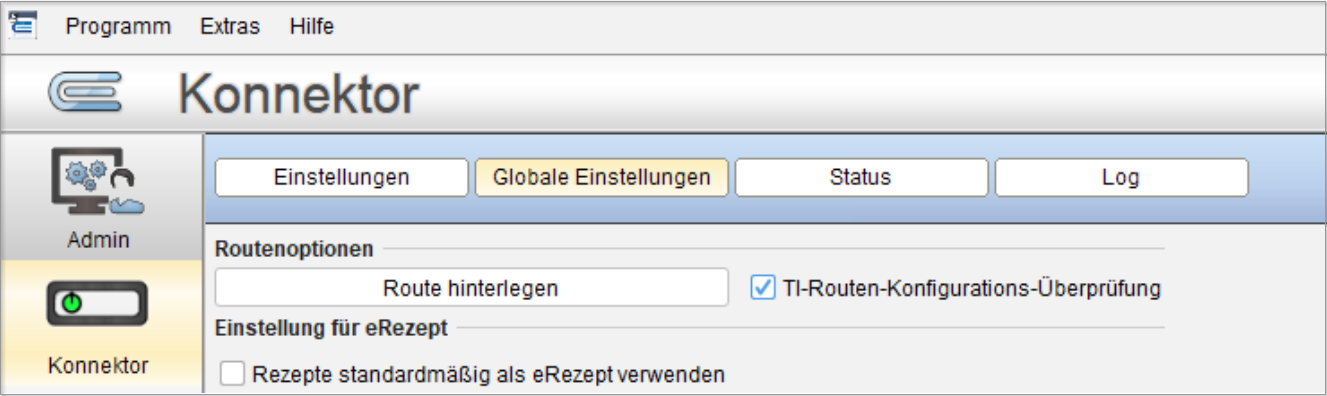 Route hinterlegen über die Konnektor-Einstellungen