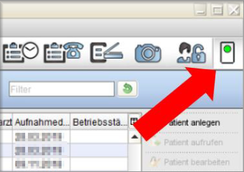 Ein Klick auf die TI-Ampel in der Symbolleiste öffnet das Dialogfenster Konnektor- und Praxisinformation.