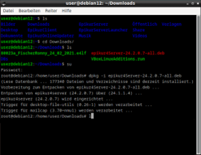Das Terminal zeigt den Befehl für die Installation. 58e92e2228b7537dc408a8ba4e0447bc59f24281.png