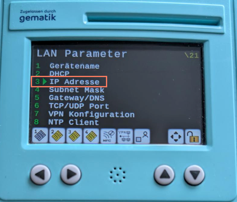 LAN Parameter, Punkt 3 IP-Adresse