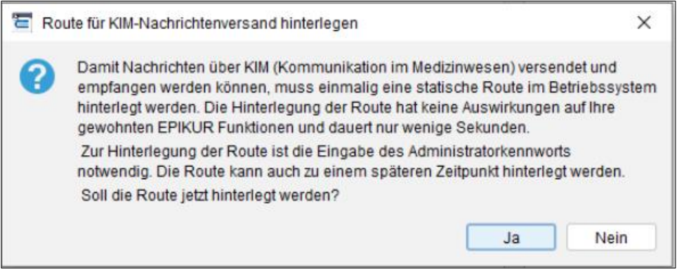 Angebot zur Hinterlegung der Route auf einem weiteren Rechner