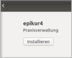 Die Paketverwaltung öffnet das Debian-Paket von EPIKUR. Abbildung: Automatisch gestartete Paketverwaltung nach dem Öffnen der Installationsdatei