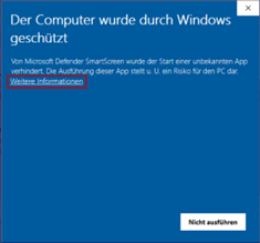 Mausklick auf „weitere Informationen“