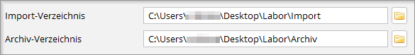 Programmeinstellungen mit Import- und Archivverzeichnis unter GDT / Labor > LDT