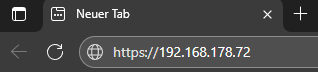 Beispiel für die Eingabe der Adresse im Browser