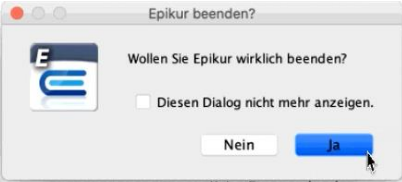 Abfrage zum Beenden der Anwendung