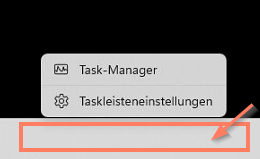 Den Task-Manager öffnen Sie über das Kontextmenü der Taskleiste. Task-Manager