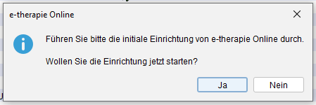 Der Einrichtungsassistent erscheint bei der Anmeldung des Benutzers. Einrichtungsassistent beim Login des Benutzers