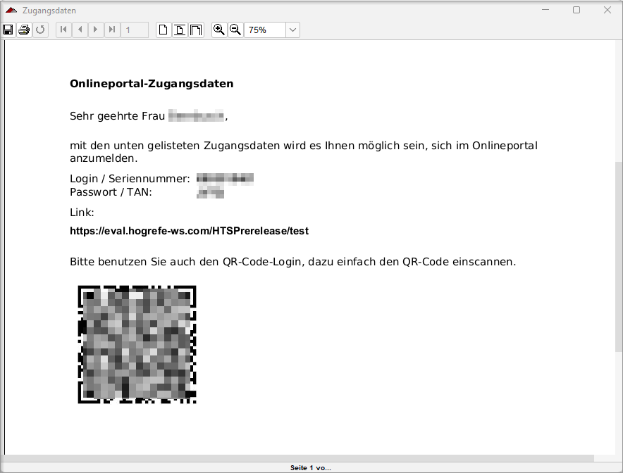 In der Auftragsverwaltung stehen Seriennummer und TAN des Tests.