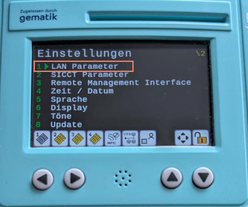 Einstellungen, Punkt 1 LAN Parameter