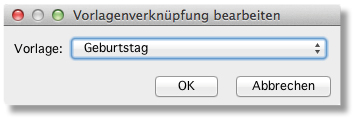 Zugeordnete Vorlage des Geburtstags-Recalls