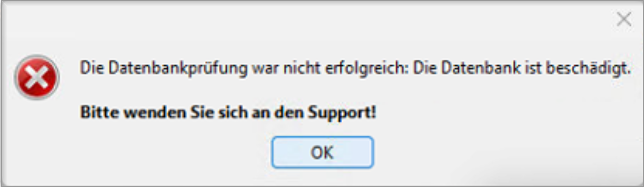 Übersicht zu Datenbankschäden in der Netzwerkvariante