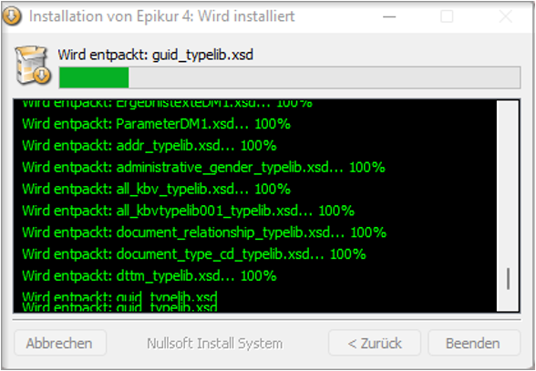 Fortschrittsanzeige der Windows-Installation