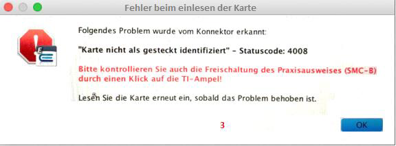 Fehlermeldung bei fehlender PIN-Eingabe