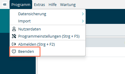 Programm vollständig beenden