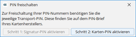 Im zweiten Schritt setzen Sie die Karten-PIN. Schritt 2: Karten-PIN aktivieren