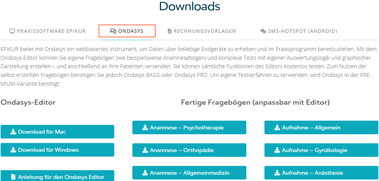 Download-Bereich im Kundenportal