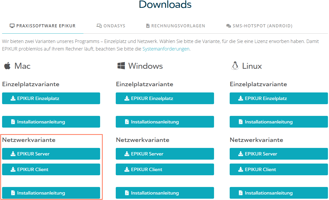 Downloadbereich im EPIKUR Kundenportal