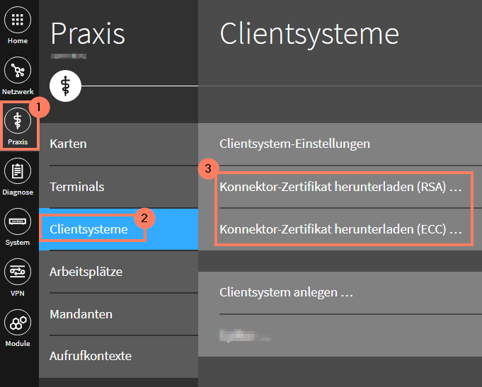 Die Zertifikate der gSMC-K nutzen ECC-256 (Brainpool) und RSA-2048. Konnektor-Zertifikate der fest installierten gSMC-K