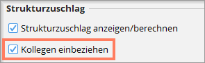 Mit Kollegen einbeziehen fließen die Leistungen der Kolleginnen und Kollegen in die Anzeige ein.
